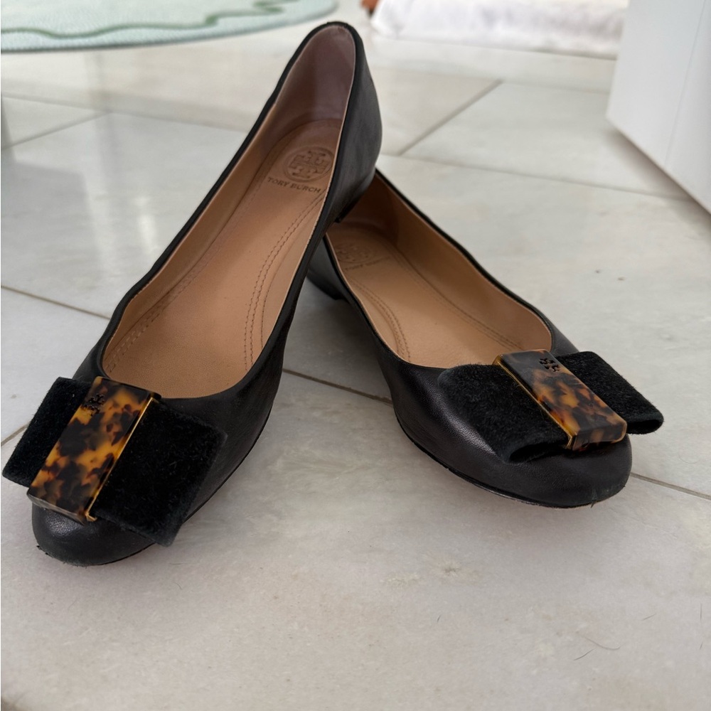 Tory Burch Chase Flats with Tortoise Bow
